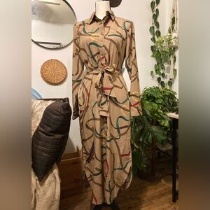 Lauren Ralph Lauren Shady Equestrian Print Midi Shirt Dress sz 6 NWOT